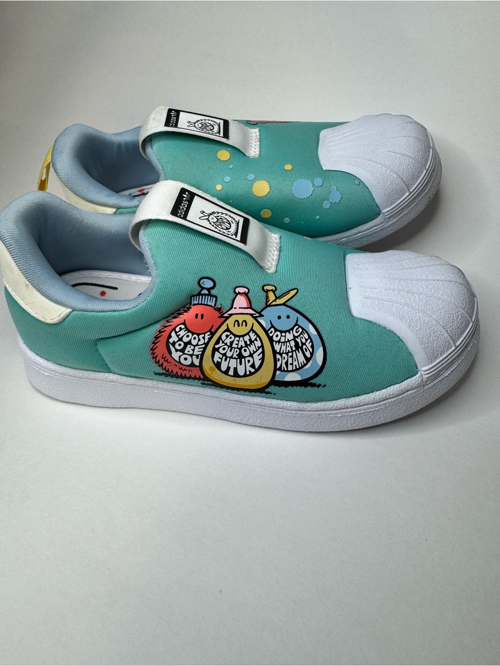 adidas x Kevin Lyons Superstar 360 Kids Shoes Aqua EU 27 Toddler Size 10 US